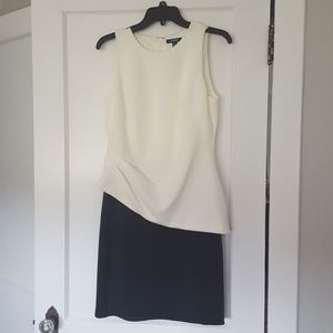 Chaps misses black and white dress like new